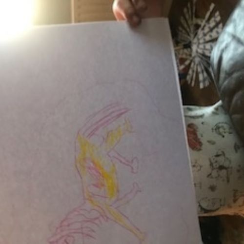 Isabella having fun painting pictures missing everyone at school sill and canâ€™t wait to see everyone again 3